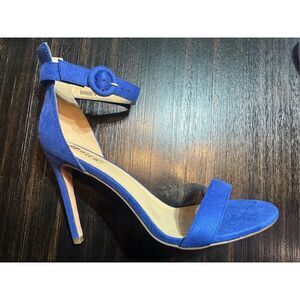 IDIFU Blue Suede NEW Stiletto High Heel size 9 Sandals Open toe Ankle Strap